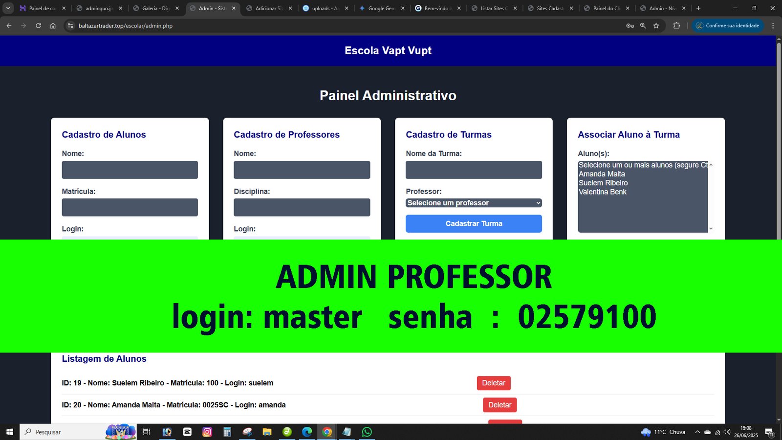 Escola On Line Admin